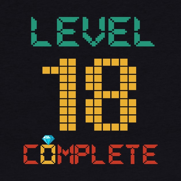 Level 18 Complete Vintage Gift Shirt Celebrate 18th Wedding by Simpsonfft